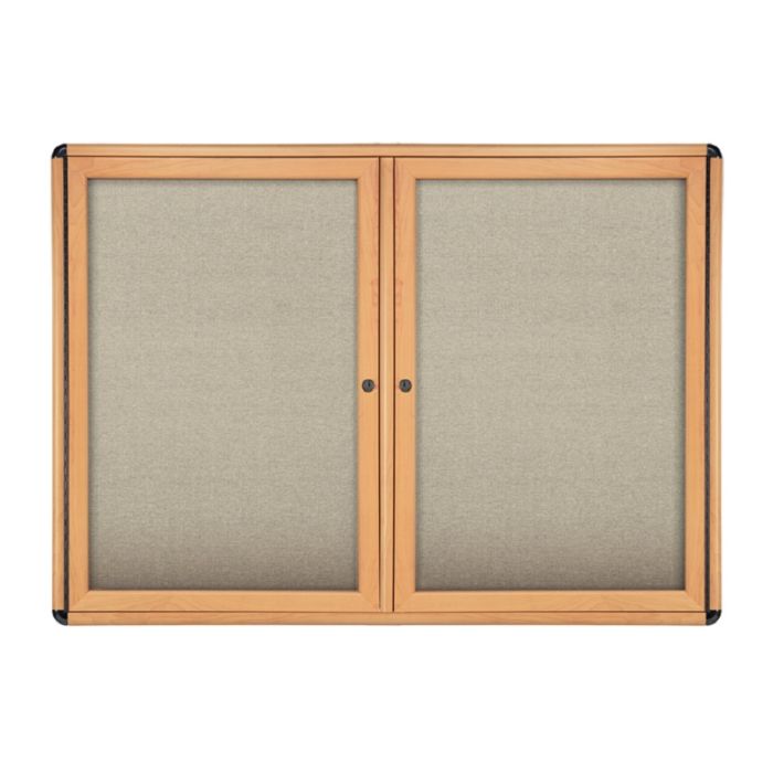 2-Door Ovation Tackboard - Maple Wood Look Finish/Chrome Corners