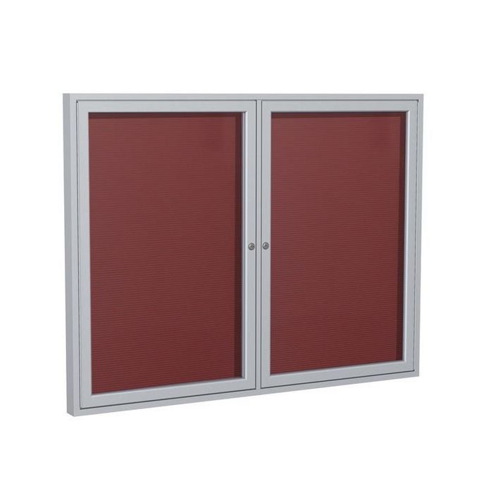 2-Door Satin Aluminum Frame Enclosed Vinyl Letterboard