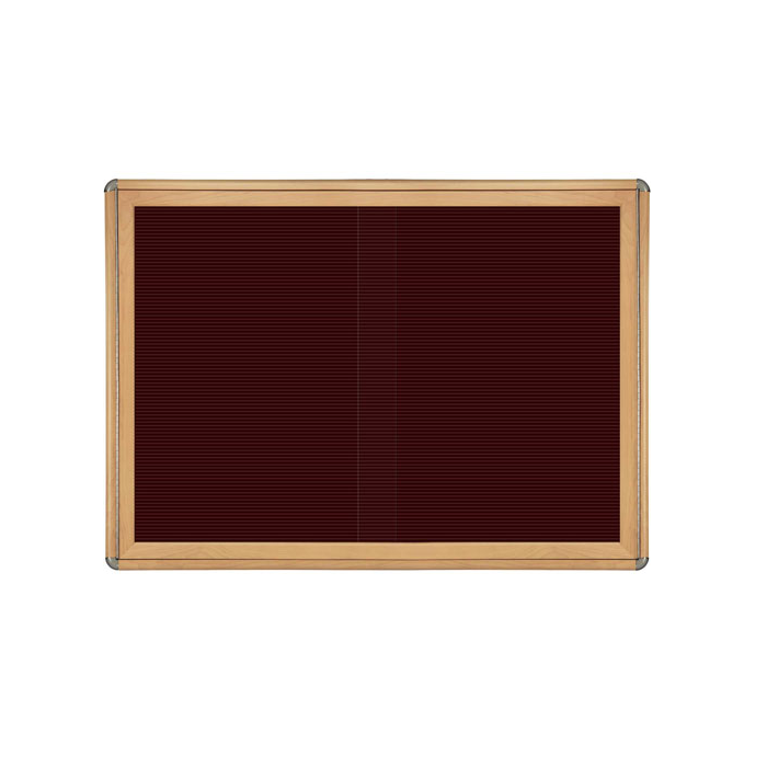 2-Sliding Door Ovation Letterboard - Maple Wood Look Finish/Chrome Corners