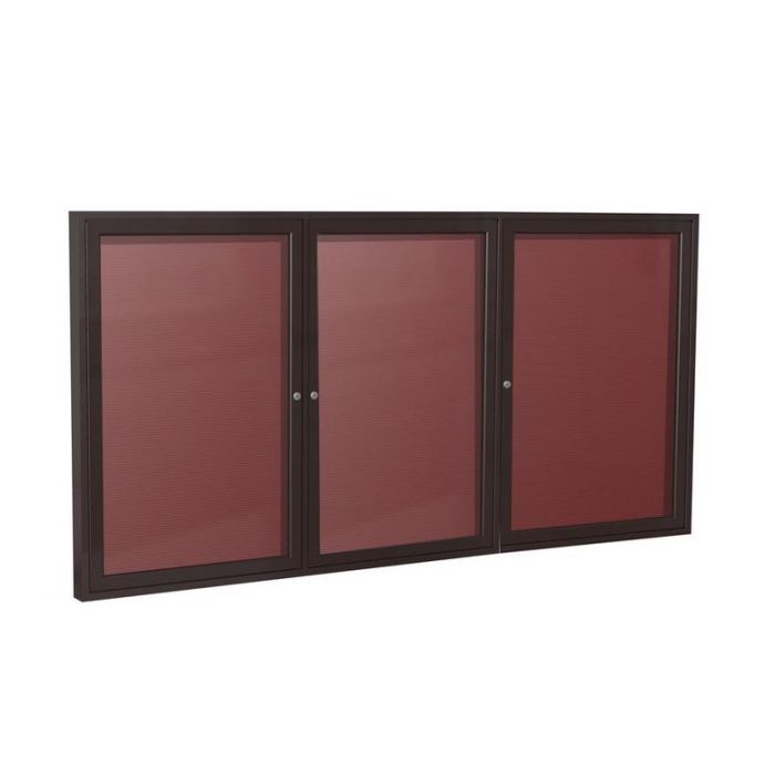 3-Door Bronze Aluminum Frame Enclosed Vinyl Letterboard