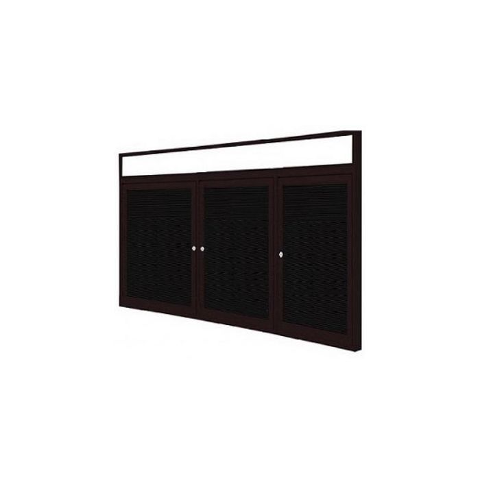 3-Door Bronze Aluminum Frame w/ Headliner Enclosed Flannel Letterboard