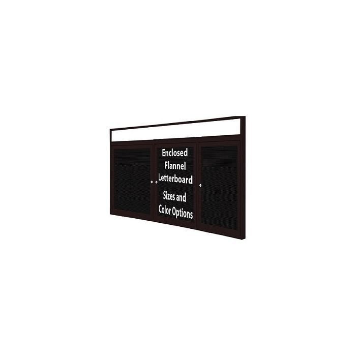 3-Door Bronze Aluminum Frame w/ Headliner Enclosed Vinyl Letterboard