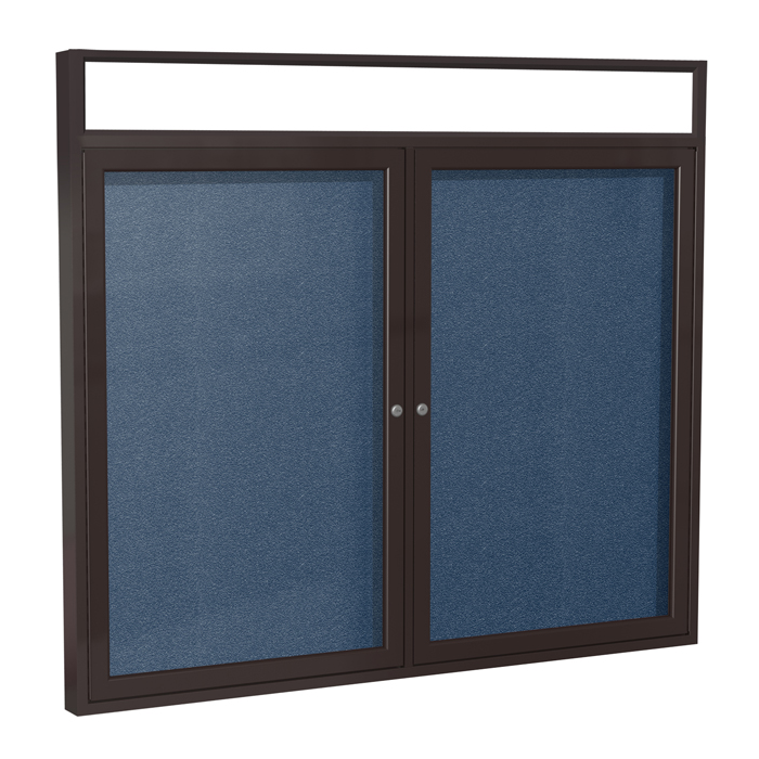 2-Door Bronze Alum Frame w/ Headliner Enclosed Vinyl Tackboard