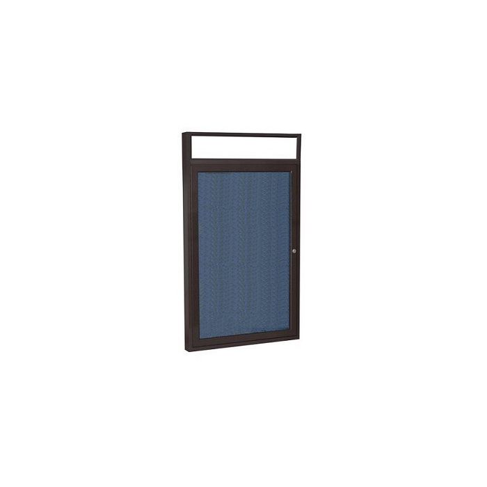 1-Door Bronze Aluminum Frame w/ Illuminated Headliner Enclosed Vinyl Tackboard