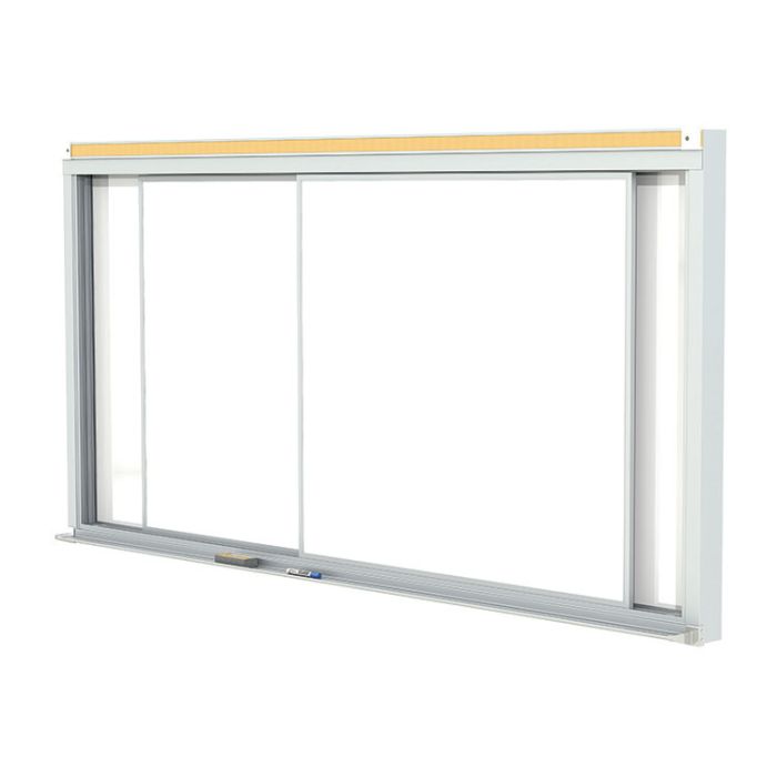 Ghent Horizontal Sliding Panel Two Track Unit Porcelain Magnetic Whiteboard - 4'H x 10'W