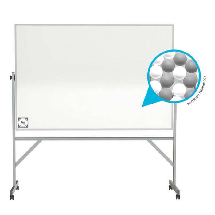 Ghent Hygienic Porcelain Mobile Whiteboard-4'H x 8'W