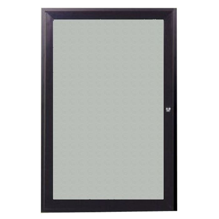 Ghent Outdoor Enclosed Vinyl Bulletin Board Silver - Color is approximate