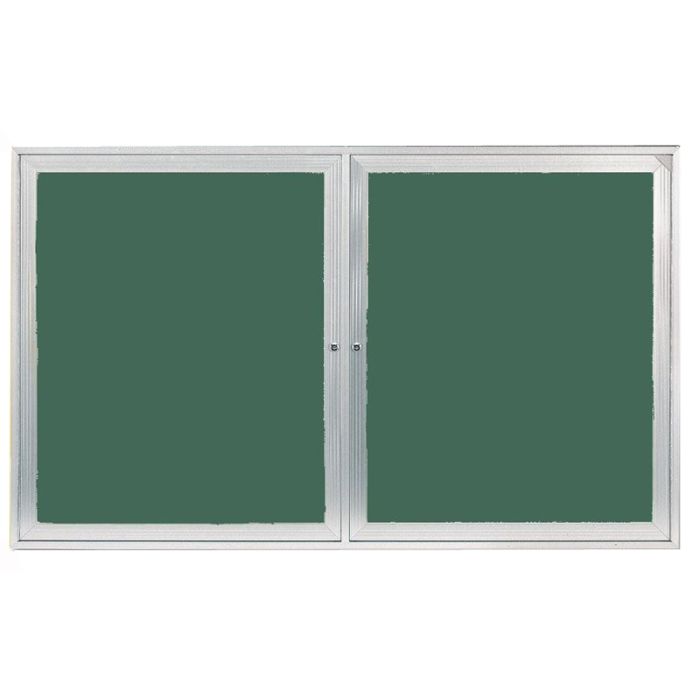 Ghent Outdoor Enclosed Vinyl Bulletin Board Spruce - Color is approximate