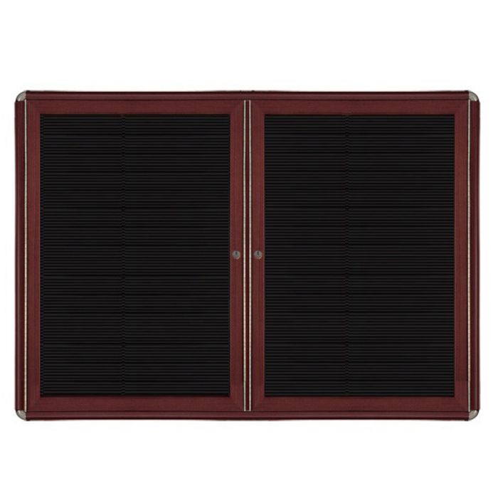 2-Door Ovation Letterboard Black - Cherry Wood Look Finish/Black Corners