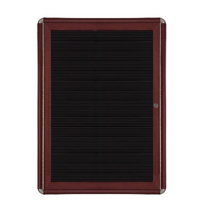 1-Door Ovation Letterboard - Cherry Wood Look Finish/Black Corners