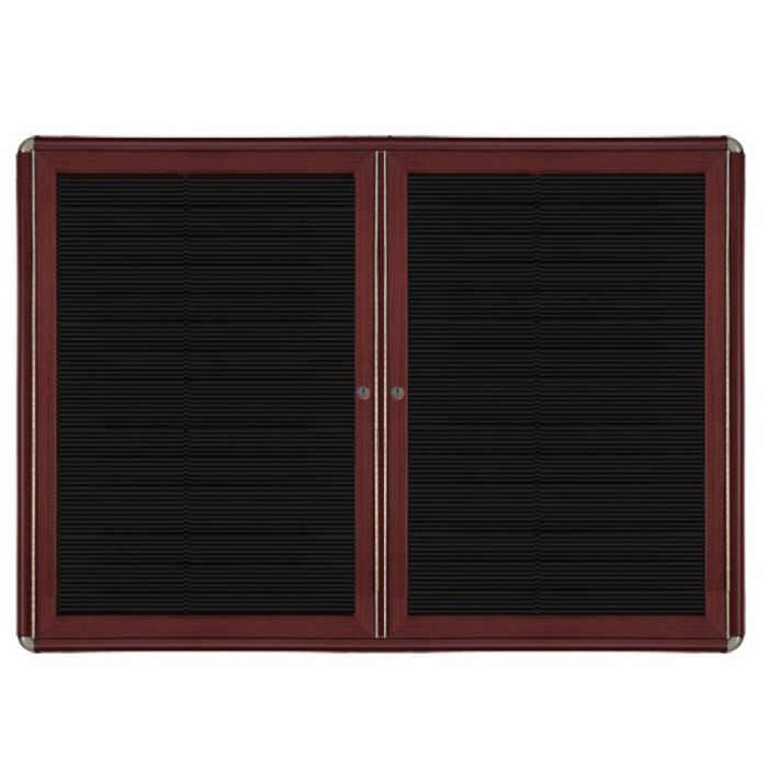 2-Door Ovation Letterboard - Cherry Wood Look Finish/Chrome Corners