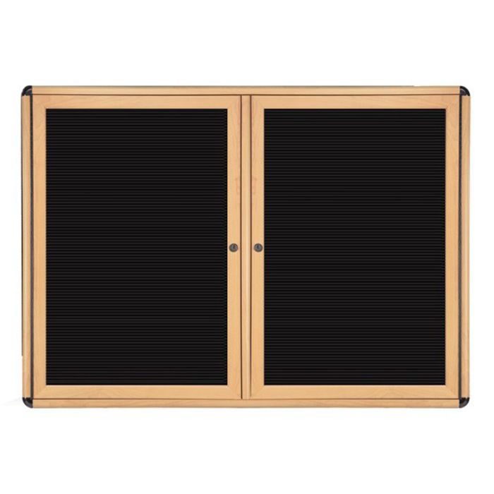 2-Door Ovation Letterboard - Maple Wood Look Finish/Black Corners