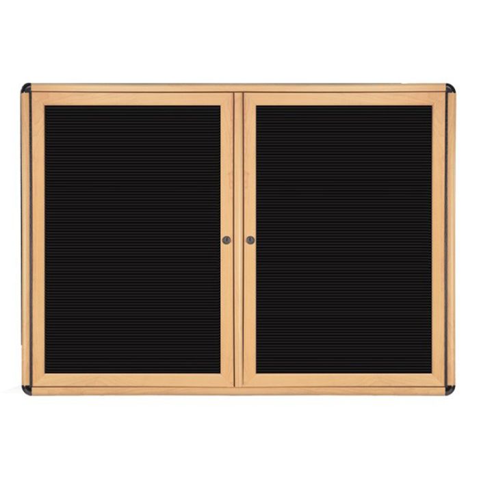 2-Door Ovation Letterboard - Maple Wood Look Finish/Chrome Corners