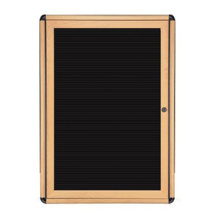 1-Door Ovation Letterboard - Maple Wood Look Finish/Chrome Corners