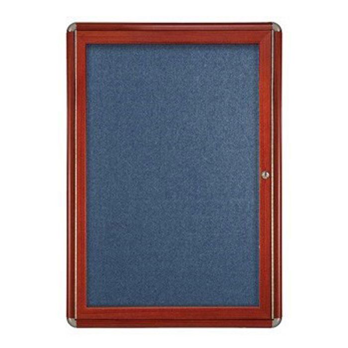 1-Door Ovation Tackboard - Cherry Wood Look Finish/Black Corners