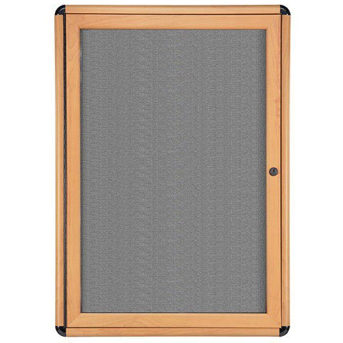 1-Door Ovation Tackboard - Maple Wood Look Finish/Black Corners