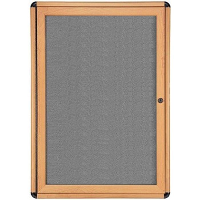 1-Door Ovation Tackboard - Maple Wood Look Finish/Chrome Corners