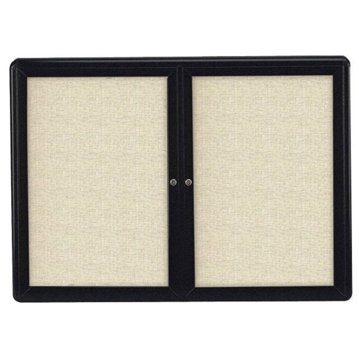 2-Door Ovation Tackboard - Black Frame