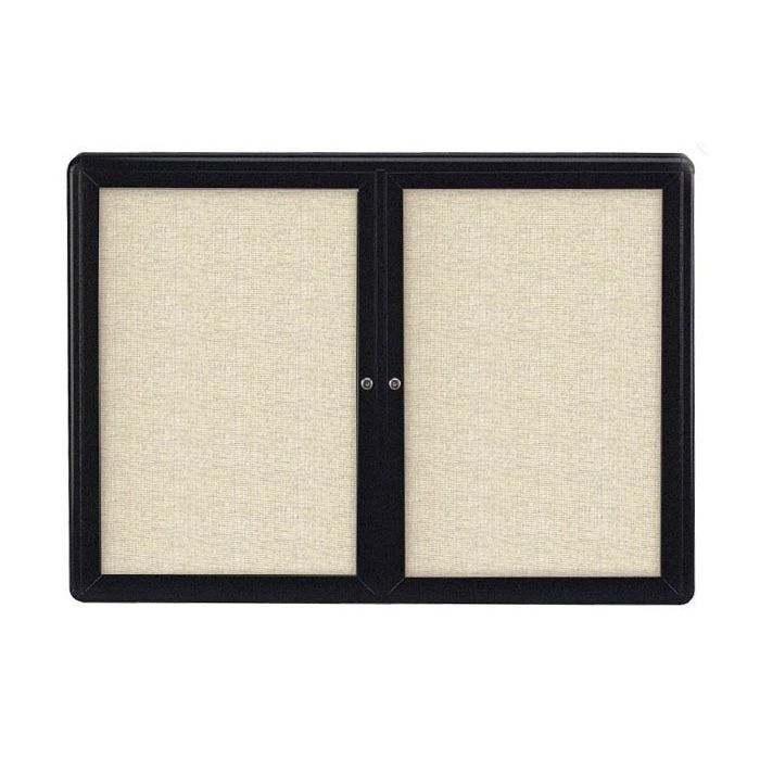 2-Door Ovation Tackboard - Black Frame