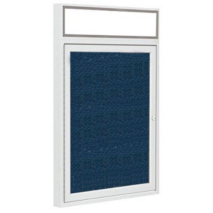 1-Door Satin Aluminum Frame w/ Headliner Enclosed Vinyl Tackboard