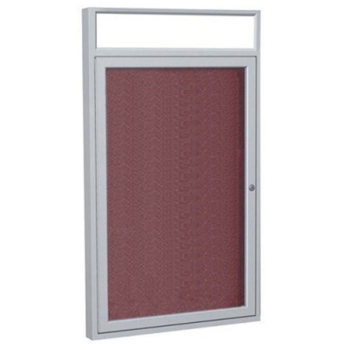 Satin Aluminum Frame w/ Illuminated Headliner Enclosed Vinyl Tackboard