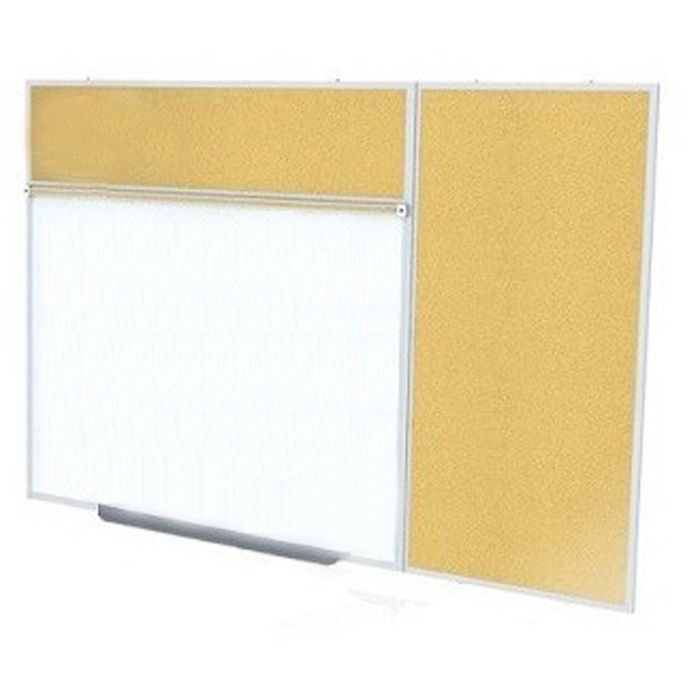 Style B Combination Unit - Porcelain Magnetic Whiteboard and Recycled Rubber Tackboard