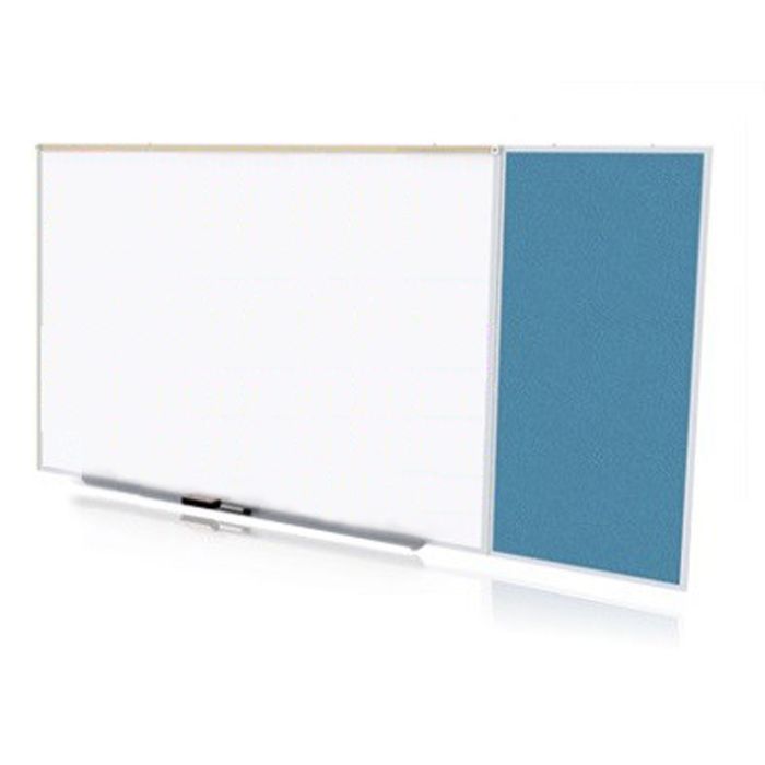 Style C Combination Unit - Porcelain Magnetic Whiteboard and Recycled Rubber Tackboard