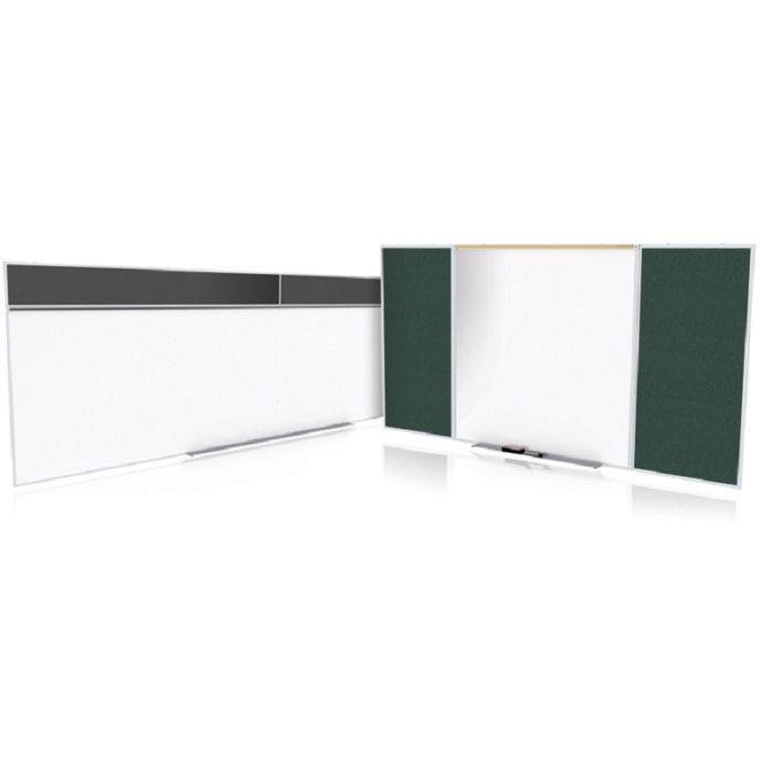 Style E Combination Unit - Porcelain Magnetic Whiteboard and Natural Cork Tackboard