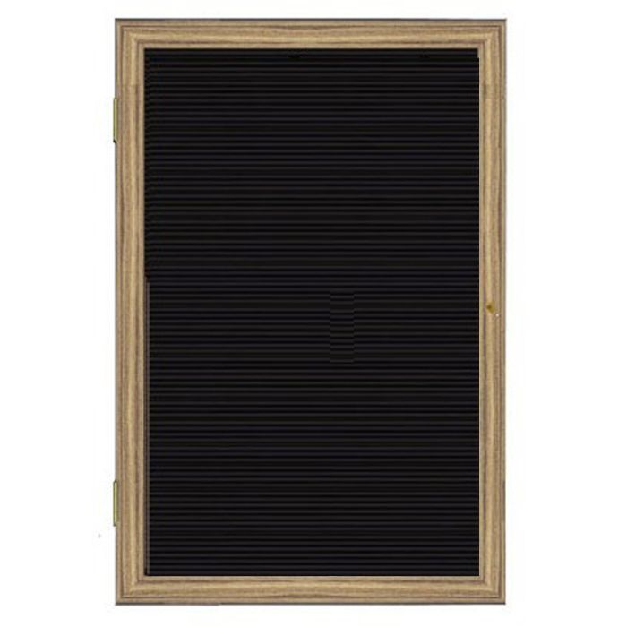 Wood Frame Oak Finish Enclosed Flannel Letterboard