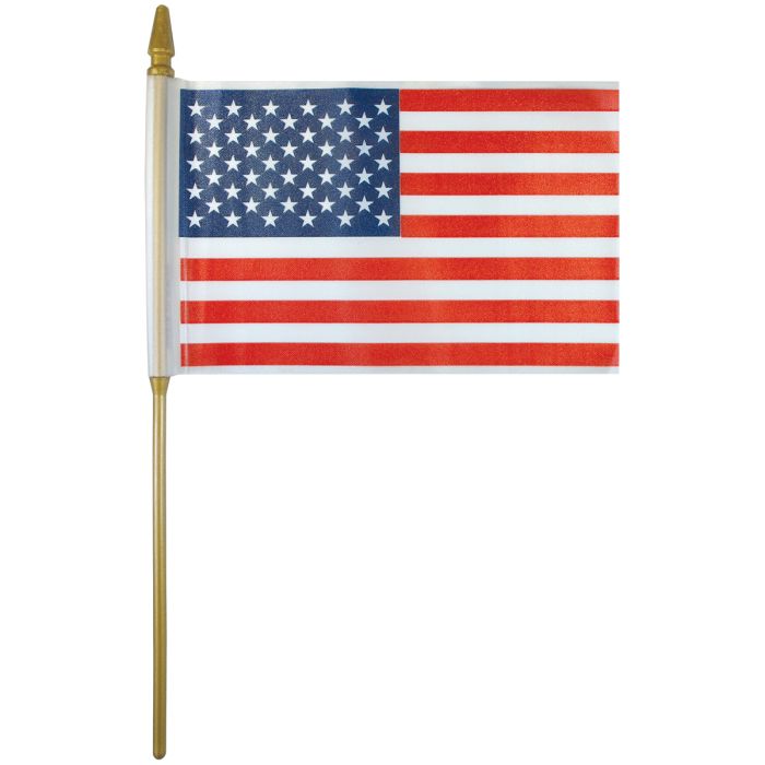 In-Door U.S Mounted Flag 4" x 6" Plastic