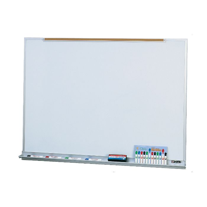 LCS2044R Claridge Calyx Products LCS Deluxe Magnetic Whiteboard with Map Rail - 4' x 4'  