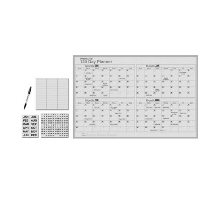Magna Visual MagnaLite Planning Board Kit - 3' x 4' - 120 Day Planner