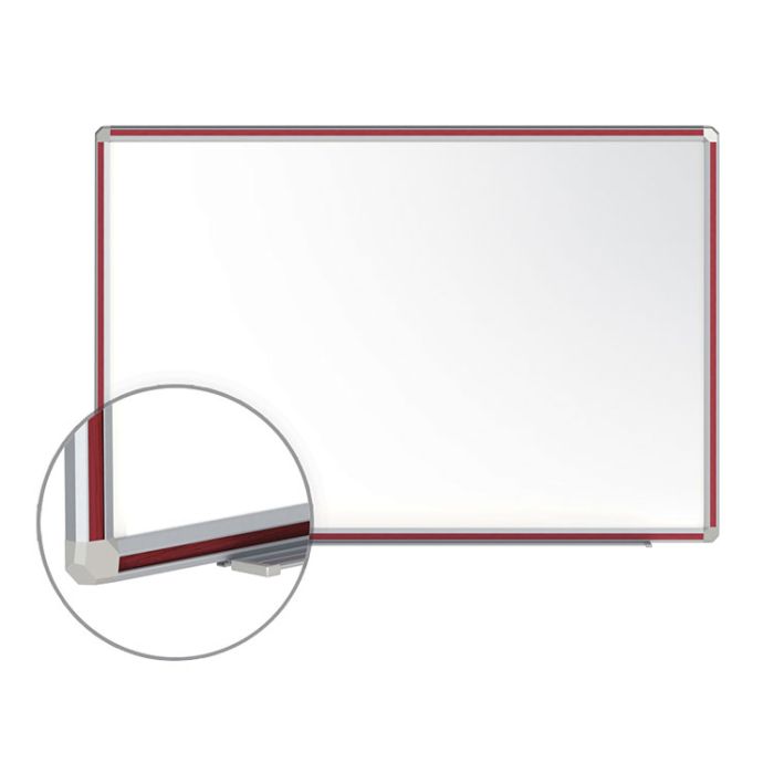 Magnetic Porcelain Whiteboard with DecoAurora Aluminum Frame-Cherry Trim-4'H x 10'W