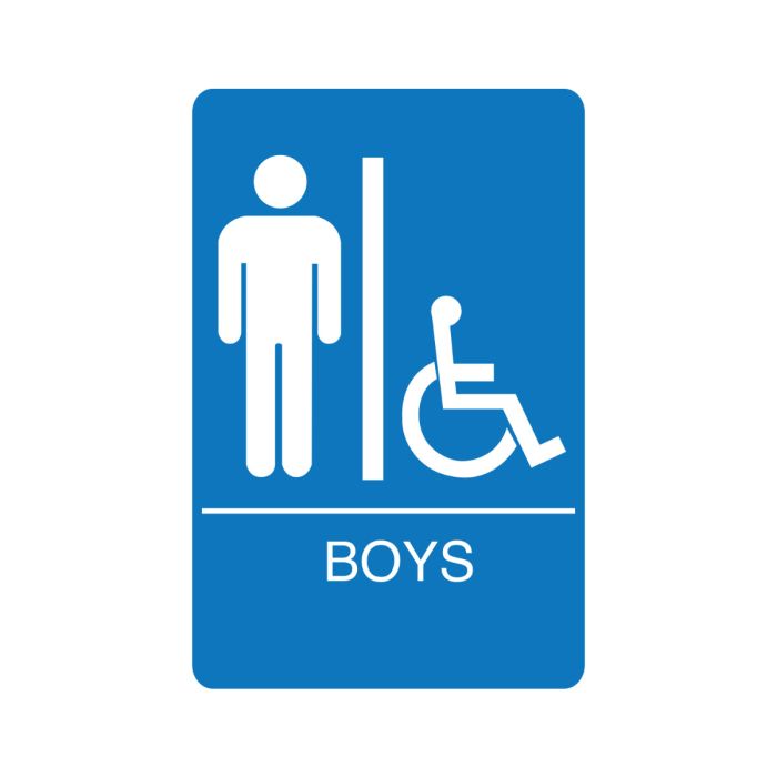 Palmer Fixture Men's Accessible ADA Restroom Sign - Men's Blue