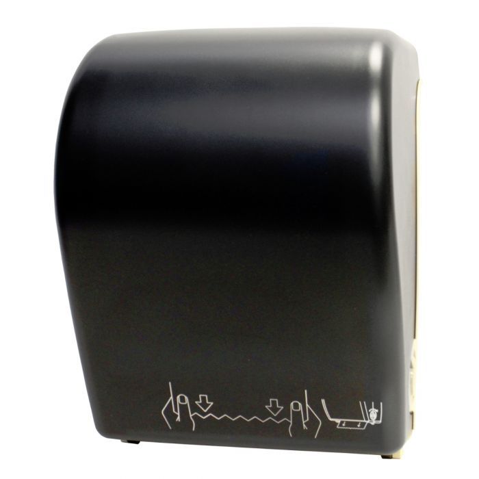 Palmer Fixture TD0202-02 Mechanical Hands Free Roll Towel Dispenser - Black Translucent