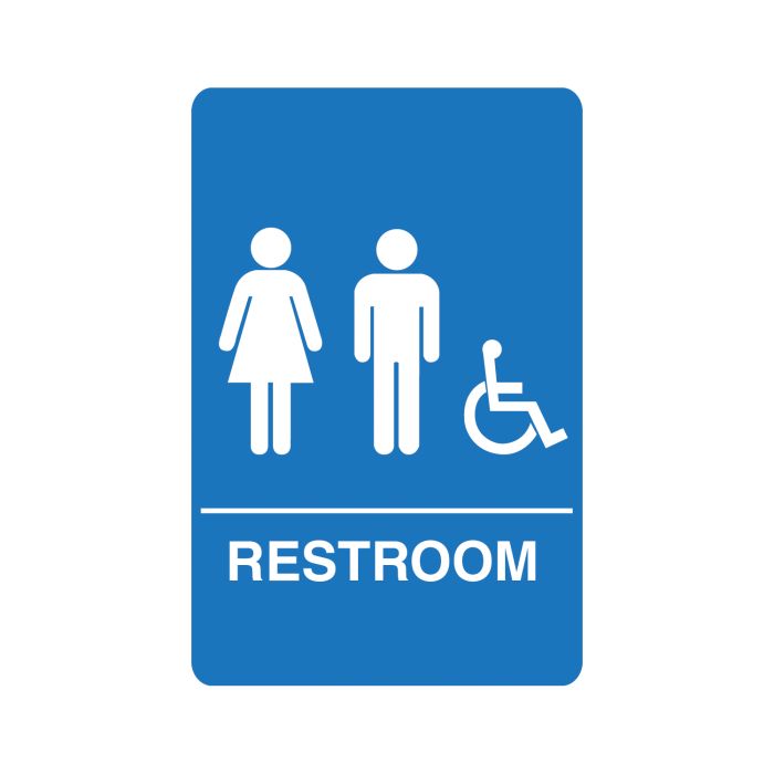 Palmer Fixture Unisex ADA Accessible Restroom Sign - Unisex Blue
