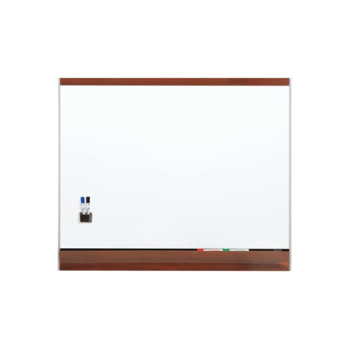 Quartet Platinum Plus Porcelain Whiteboard - 2' x 3' - Mahogany Frame