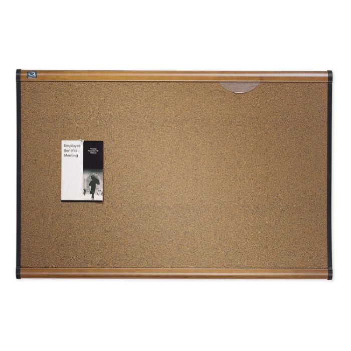 Quartet Prestige Colored Cork Bulletin Board - 2' x 3' - Maple Frame
