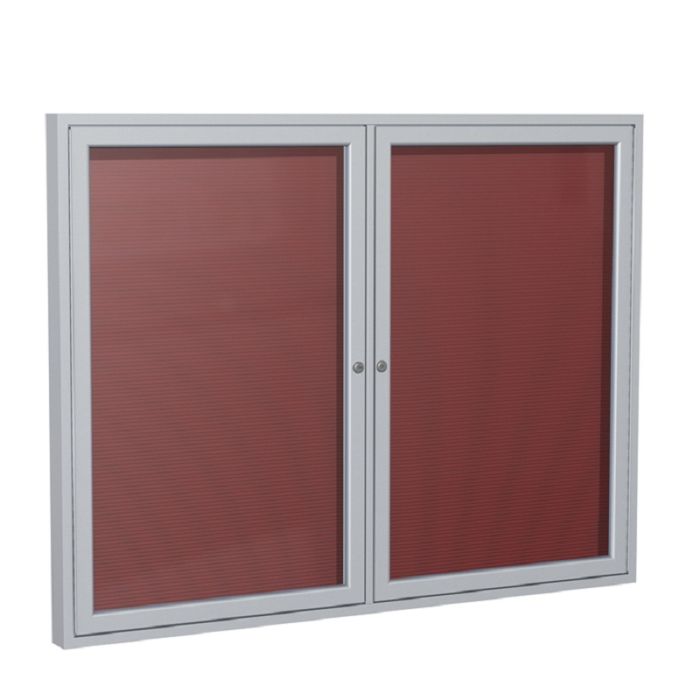 2-Door Satin Aluminum Frame Enclosed Vinyl Letterboard