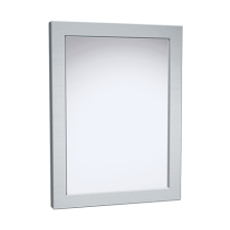 American Specialties 101-14 Framed Mirror - #8 Mirror Polished St. Steel, Chase Mount, 12"W x 16"H