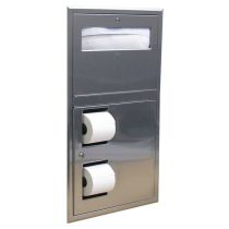 Bobrick 34745 Recessed Seat-Cover Dispenser and Toilet Tissue Dispenser