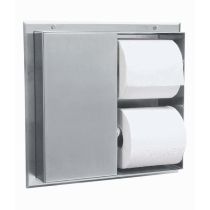 Bobrick 386 Partition-Mounted Multi-Roll Toilet Tissue Dispenser (Serves 2 Compartments)
