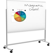 Best-Rite Visionary Move - Mobile Magnetic Glass Whiteboard - 4'H x 6'W  