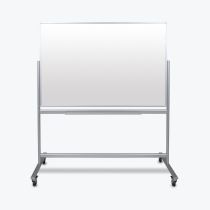  60"W x 40"H Double-Sided Mobile Magnetic Glass Marker Board  
