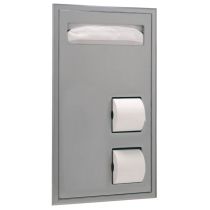 Bobrick 34715 Partition-Mounted Seat-Cover Dispenser and Toilet Tissue Dispenser