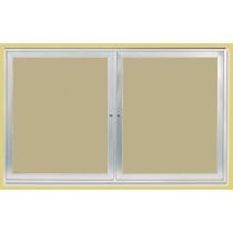 Ghent Outdoor Enclosed Vinyl Bulletin Board Berry - Color is approximate