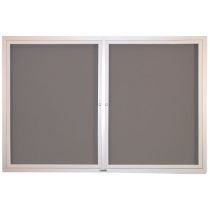 Claridge Products Contemporary Bulletin Board Cabinet 20XX - Shown with hinged doors