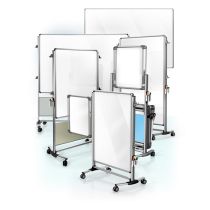 Nexus IdeaWall - Double-Sided Mobile Porcelain Magnetic Whiteboard - 76⅛" x 76⅜"