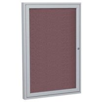 1-Door Satin Aluminum Frame Enclosed Fabric Tackboard