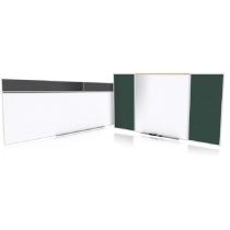 Style D Combination Unit - Porcelain Magnetic Whiteboard and Natural Cork Tackboard